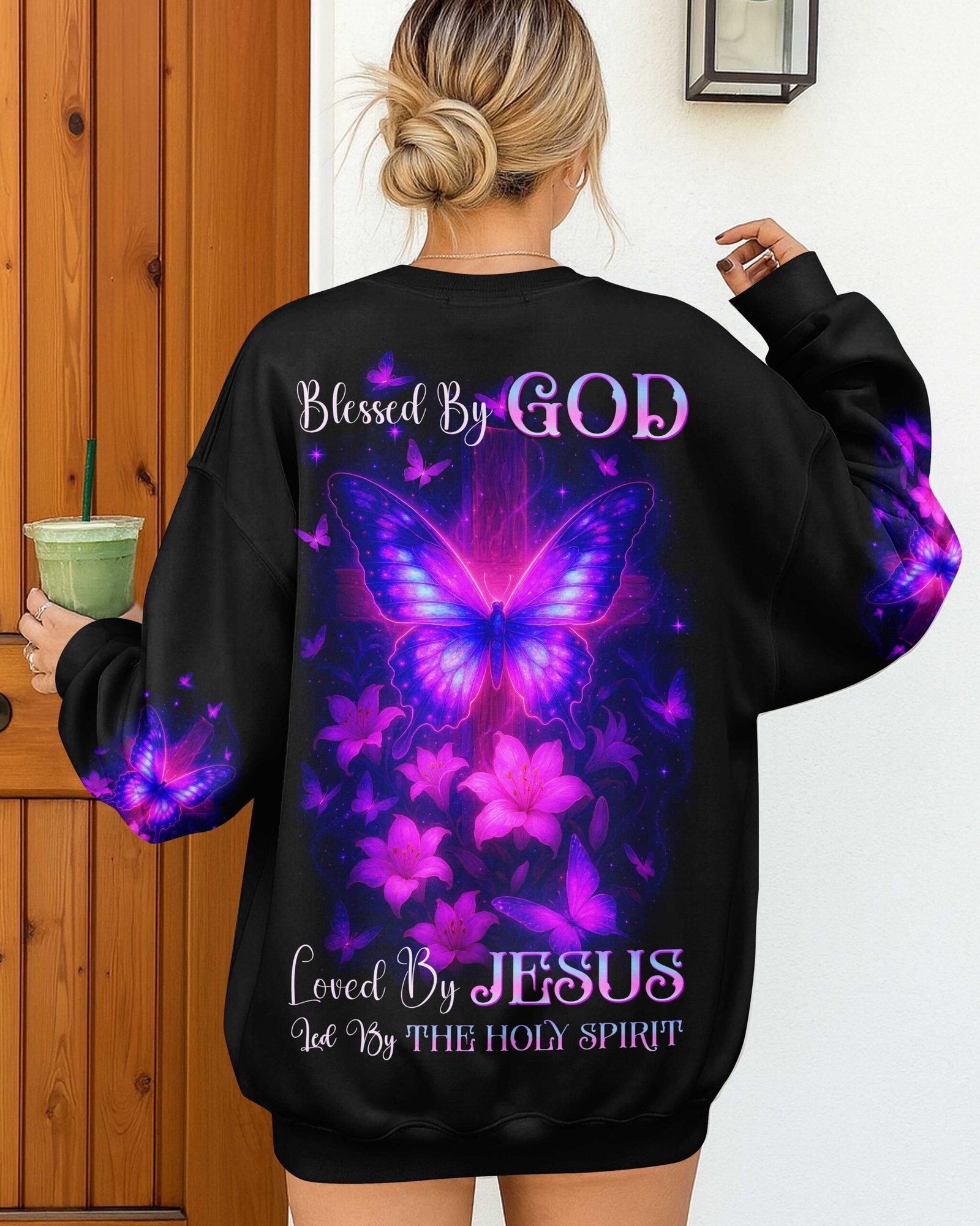 Blessed By God Loved By Jesus Led By The Holy Spirit T-Shirts - Image 11