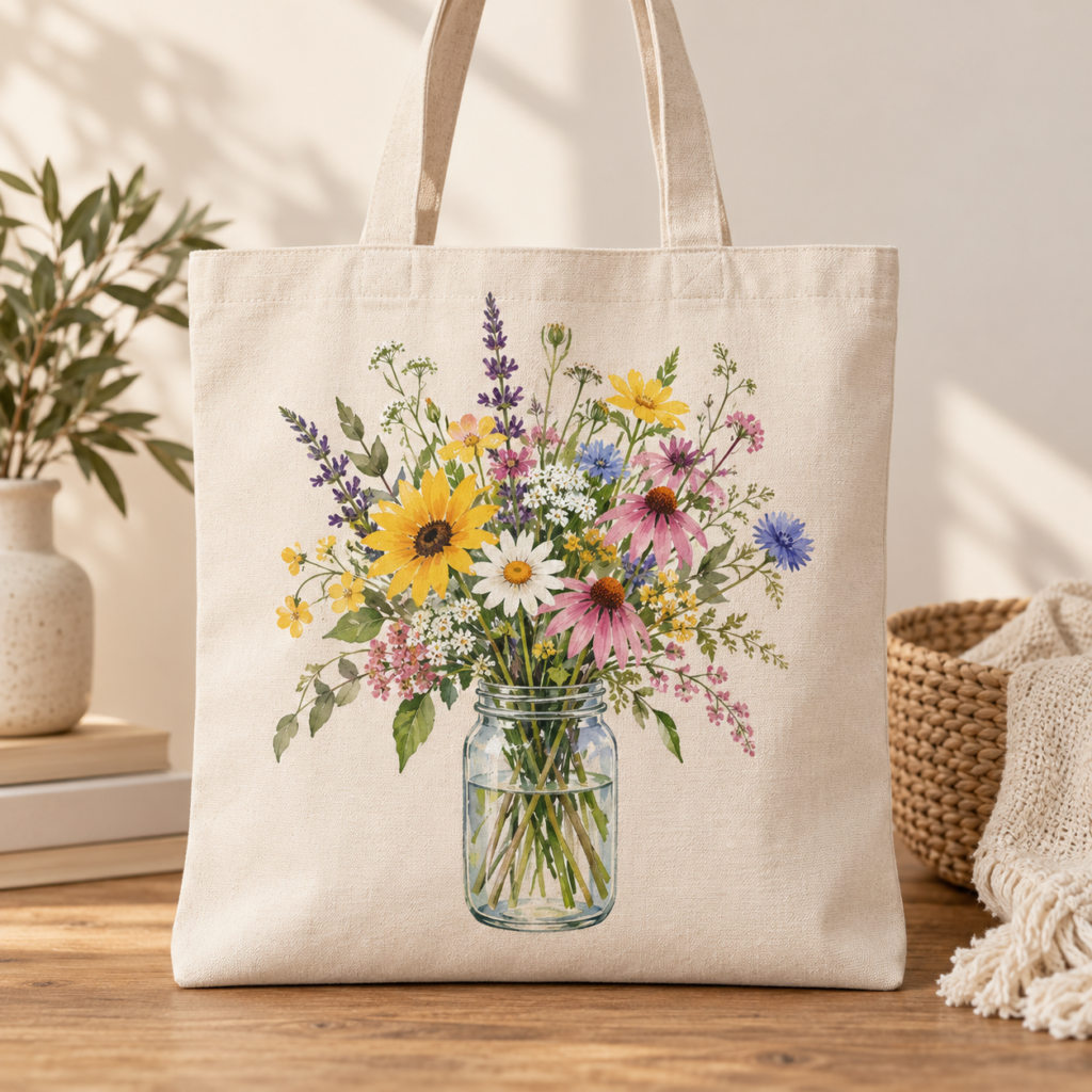 Fresh Cut Flowers Tote
