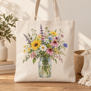 Fresh Cut Flowers Tote
